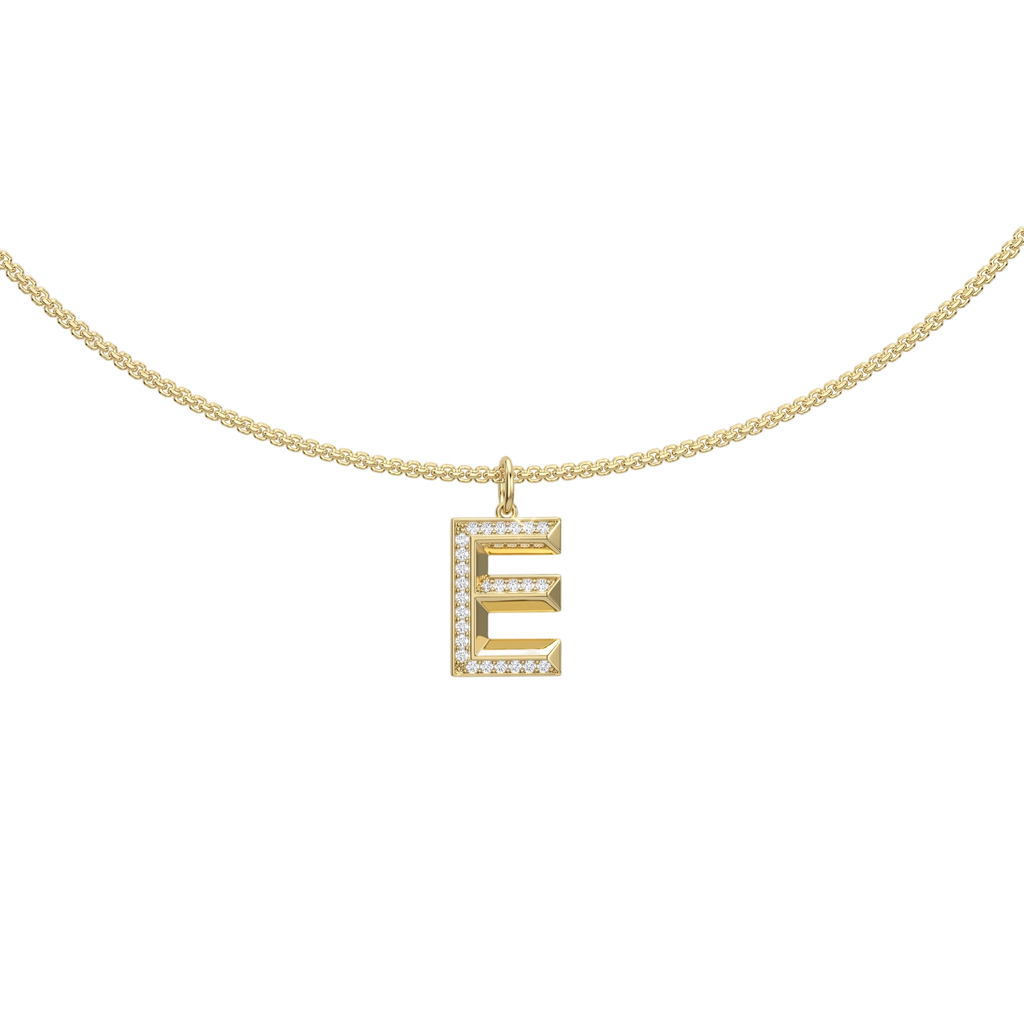 Personalized Initial Necklace for Men – Custom 3D Letter Pendant