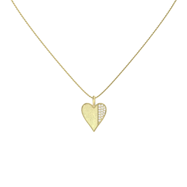 Fingerprint Heart Keepsake Necklace – Personalized Engraved Pendant