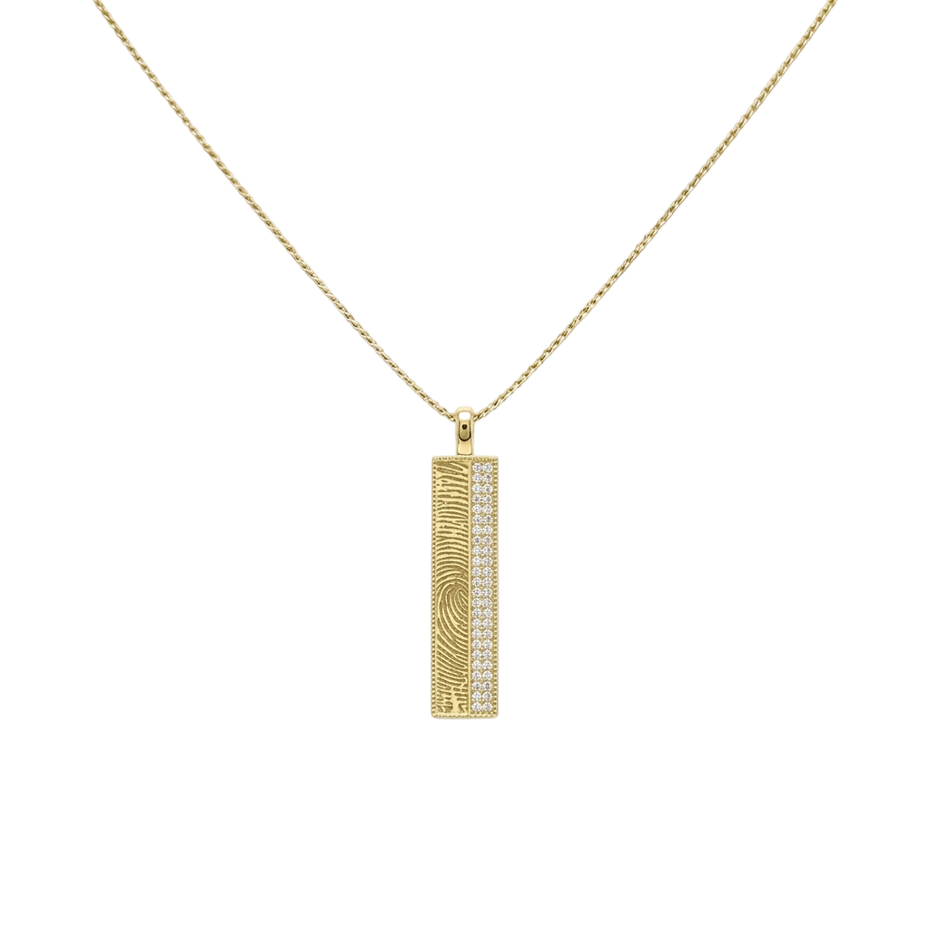 Personalized Fingerprint Bar Necklace