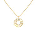 Personalized Circle Name Necklace – Custom Engraved Name Pendant with Pavé Center Ring, Eternity Circle Necklace Gift for Her