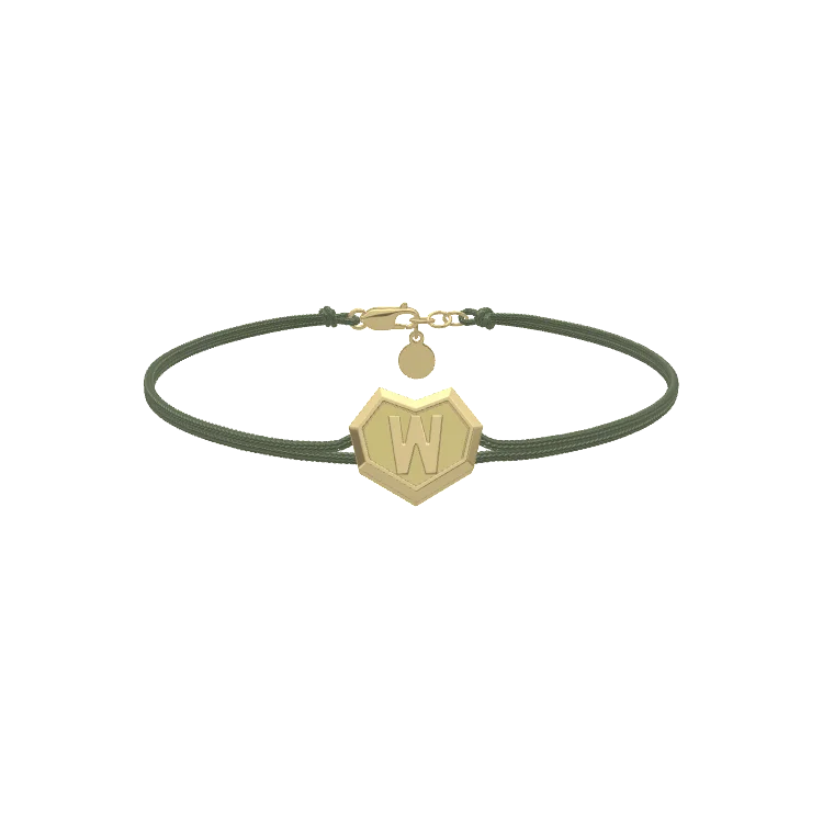 Custom Initial Bracelet with Engraved Beads – Personalized Heart Cord Bracelet SB004