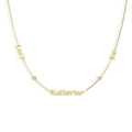 Linked Name Necklace – Custom Family Name Necklace with CZ, Personalized Multiple Names Jewelry Gift