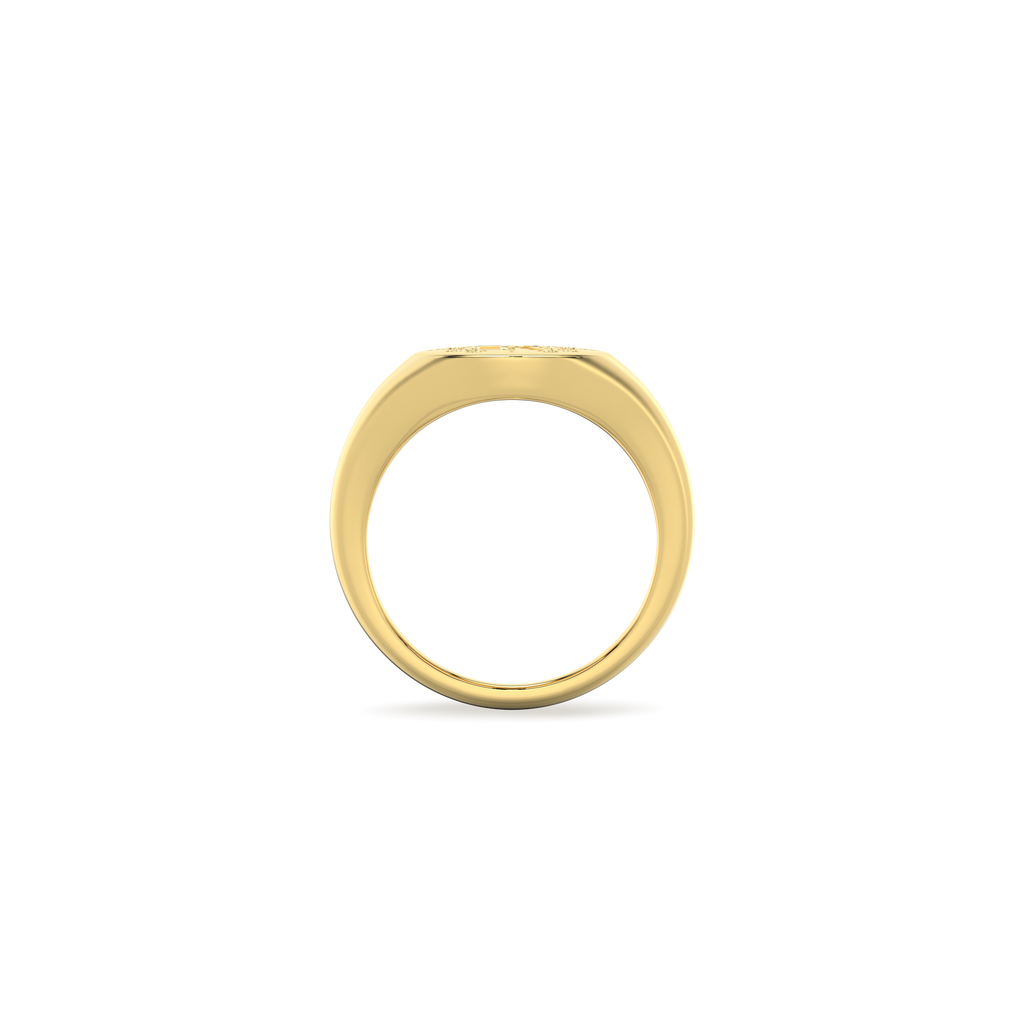 Personalized Monogram Signet Ring | Custom Engraved Initial Ring, Round Gold Minimalist Name Ring for Women and Men