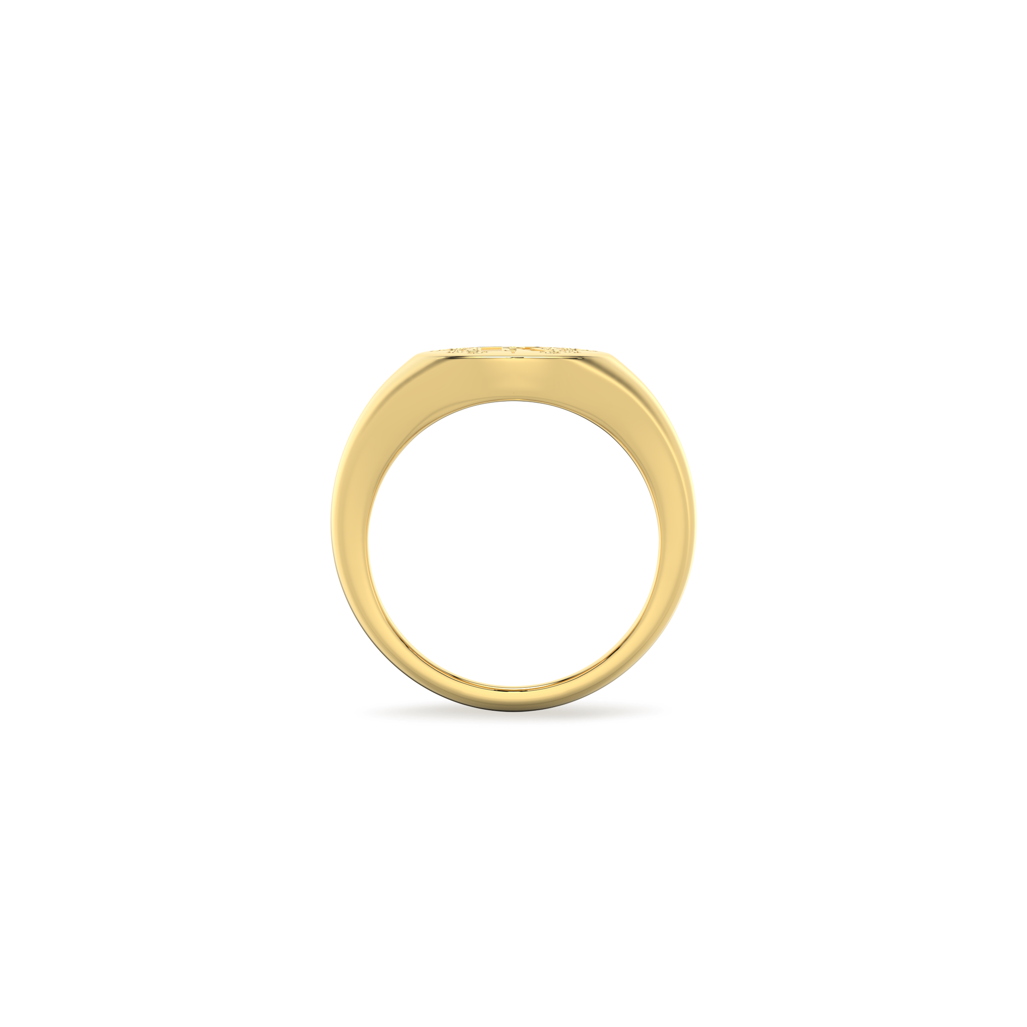 Personalized Monogram Signet Ring | Custom Engraved Initial Ring, Round Gold Minimalist Name Ring for Women and Men