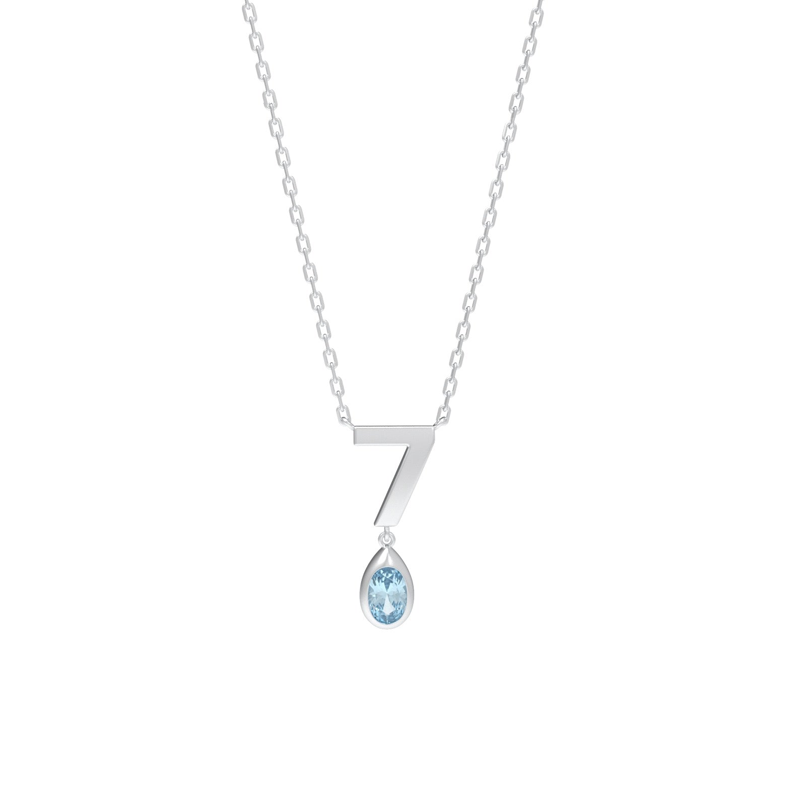 Personalized Number Birthstone Necklace – Custom Lucky Number Pendant with 12 Birthstones and Optional CZ Setting, Birthday Jewelry Gift