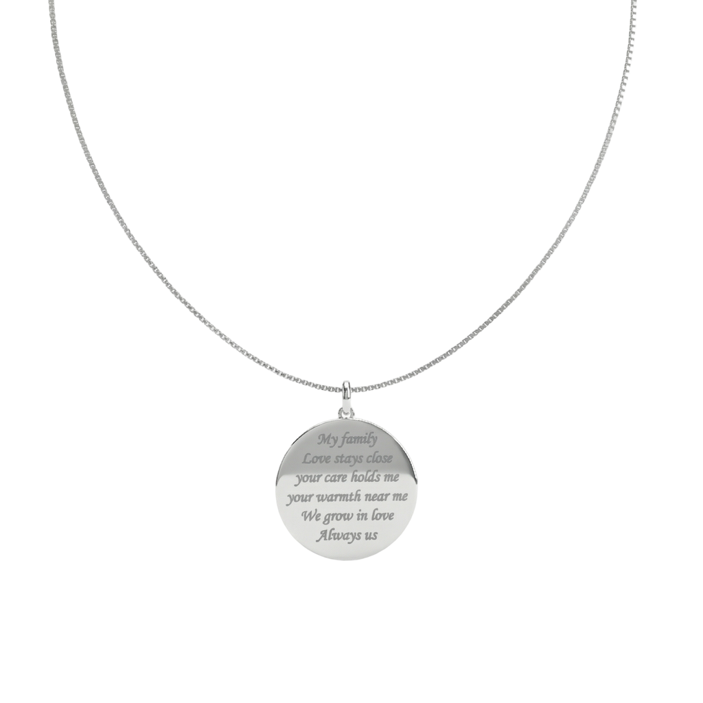 Custom Photo Engraved Necklace – Rhodium Plated Round Medallion Pendant, Personalized 3D Relief Portrait Necklace for Men and Women