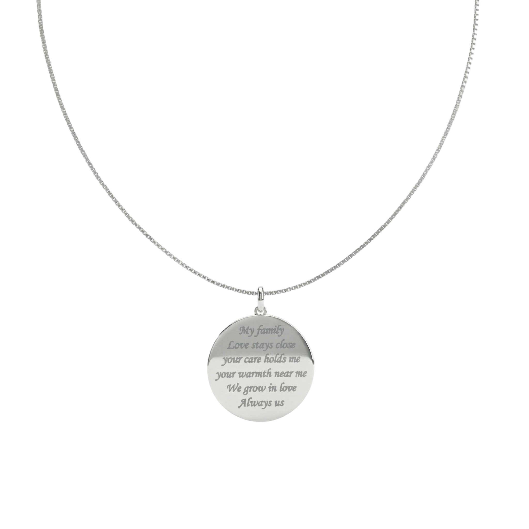 Custom Photo Engraved Necklace – Rhodium Plated Round Medallion Pendant, Personalized 3D Relief Portrait Necklace for Men and Women