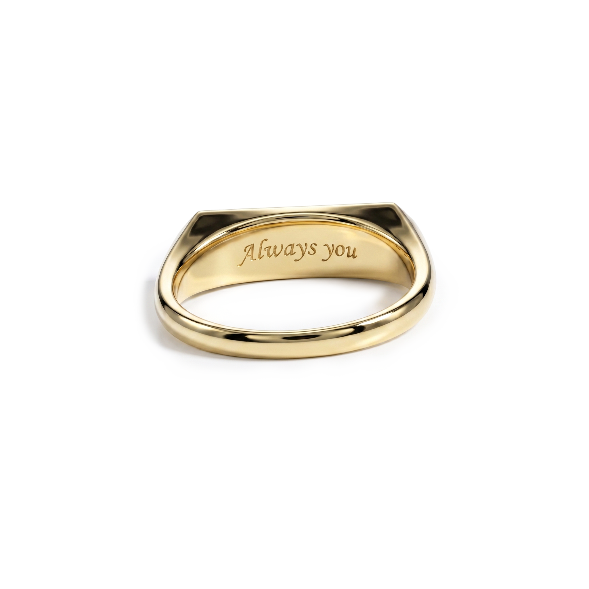 Personalized Pave Signet Ring – Engraved Love Ring 18K Gold Plated SR011
