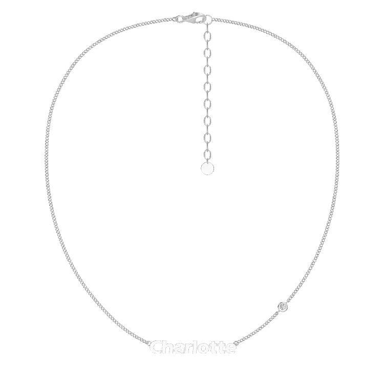 Personalized Name Necklace with Bezel Stone Accents