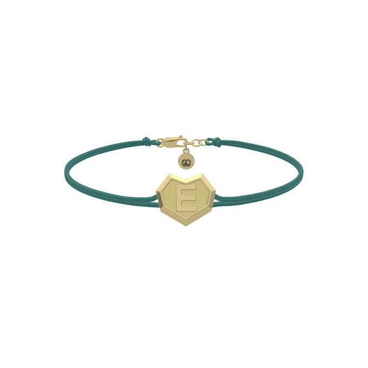 Bracelet Initial Personnalisé avec Perles Gravées – Bracelet Cordon Cœur Personnalisé SB004
