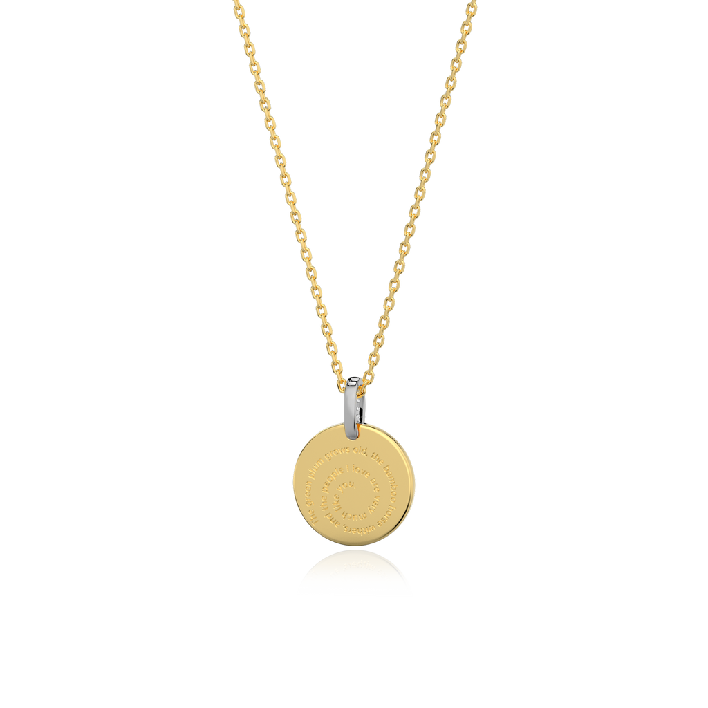 Personalized Photo Engraving Necklace, Double Side Custom Keepsake Pendant with Fingerprint and Message SP003