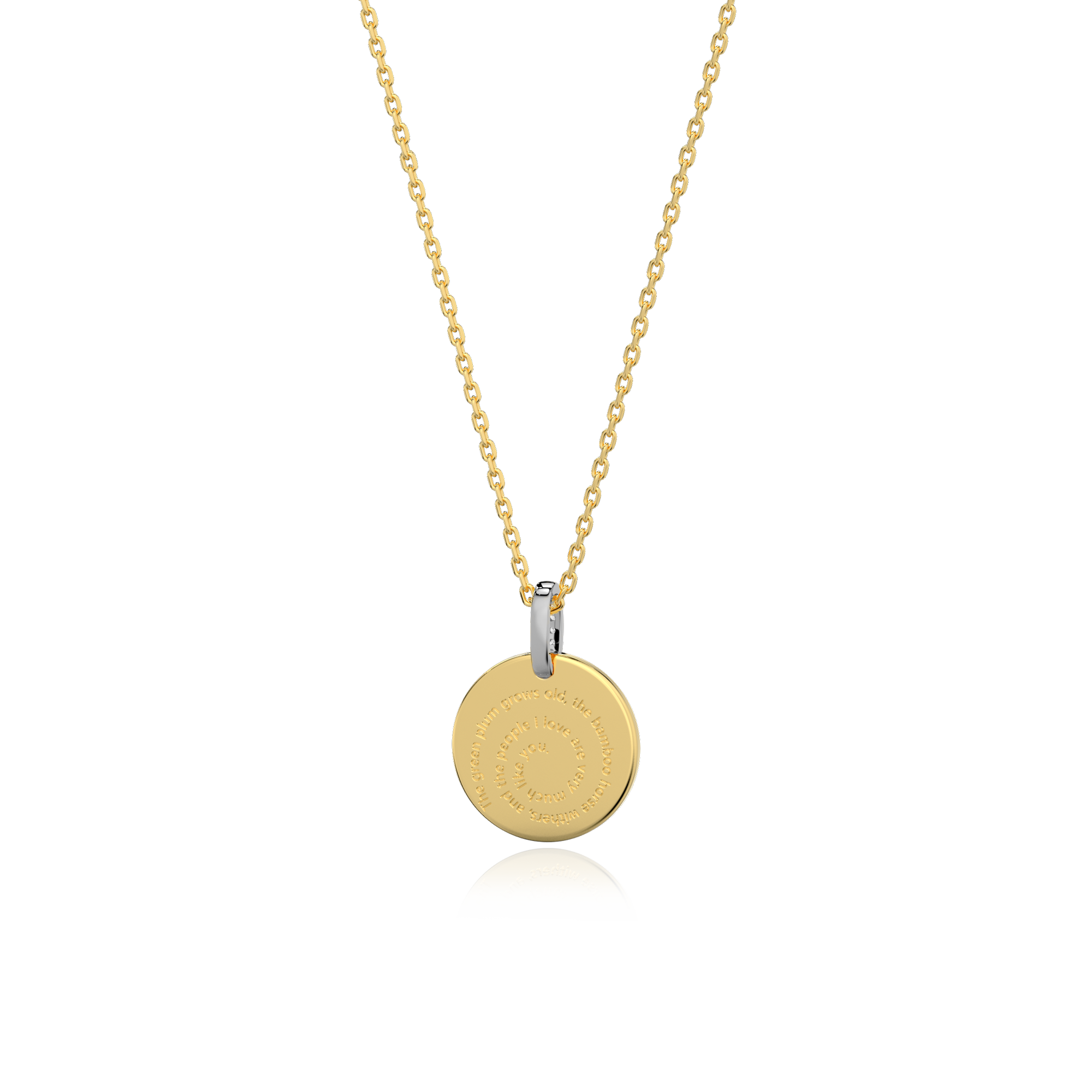 Personalized Photo Engraving Necklace, Double Side Custom Keepsake Pendant with Fingerprint and Message SP003