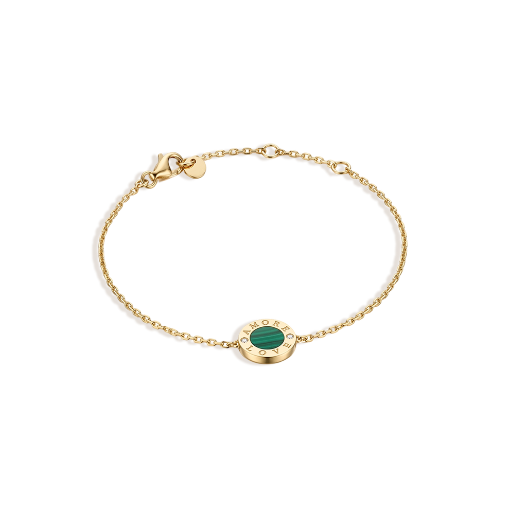 Custom Love Bracelet for Couples – Gemstone Engraved Fingerprint Jewelry Gift SB011