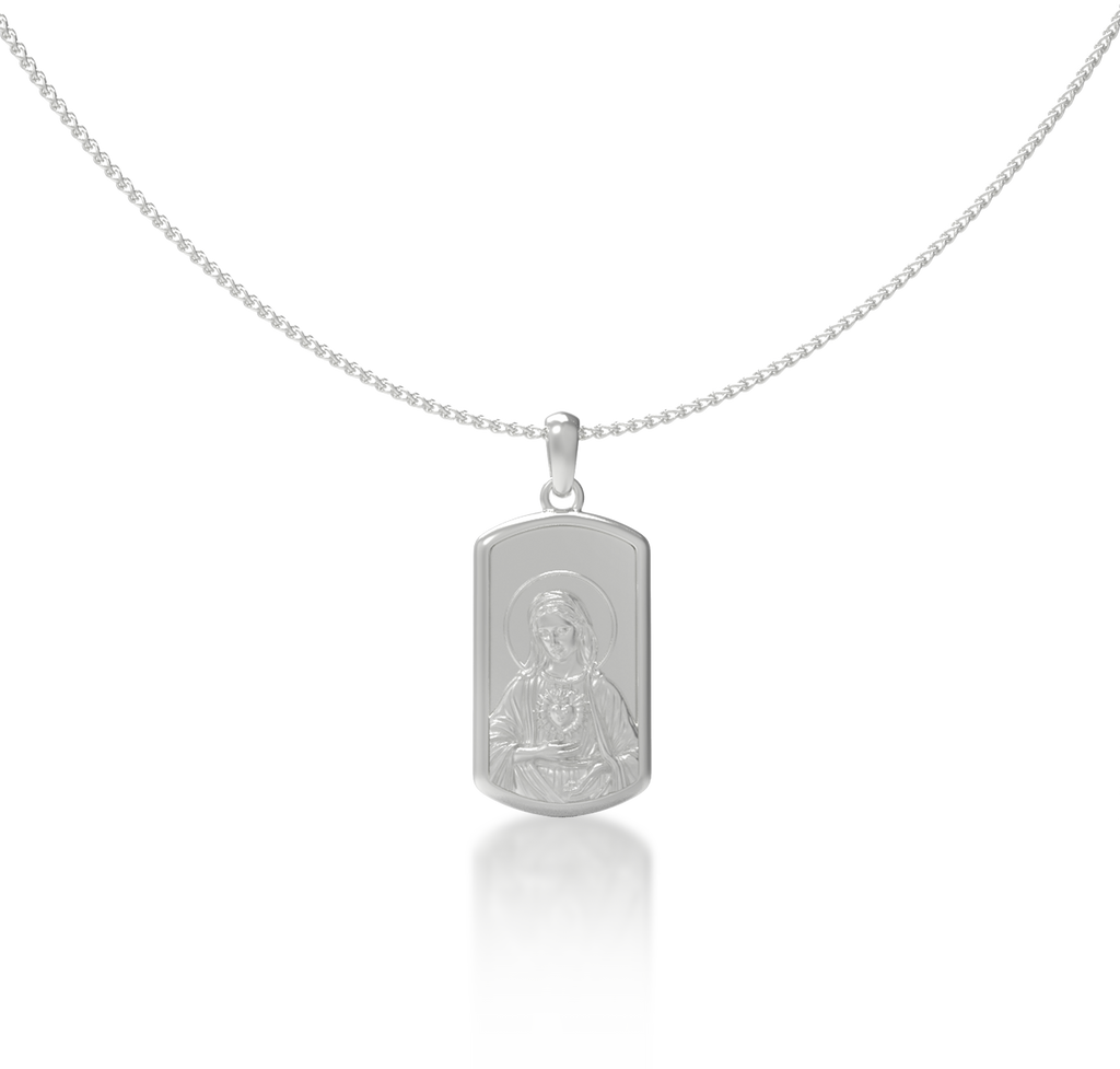 Sancta Icon Necklace | Custom Relief Necklace Faith Pendant | Engraved Medallion Spiritual Jewelry SN017C