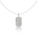 Sancta Icon Necklace | Custom Relief Necklace Faith Pendant | Engraved Medallion Spiritual Jewelry SN017C