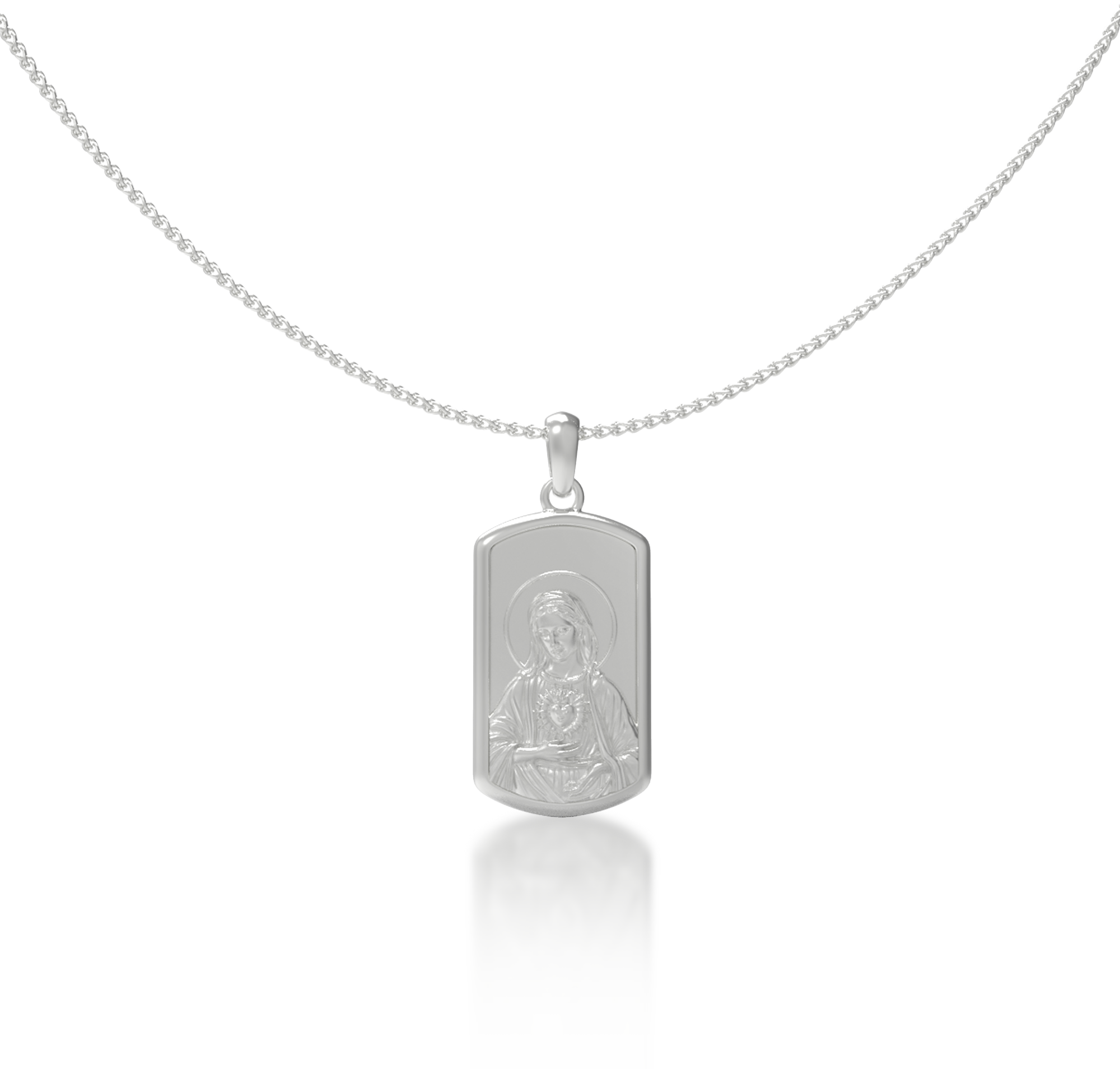 Sancta Icon Necklace | Custom Relief Necklace Faith Pendant | Engraved Medallion Spiritual Jewelry SN017C