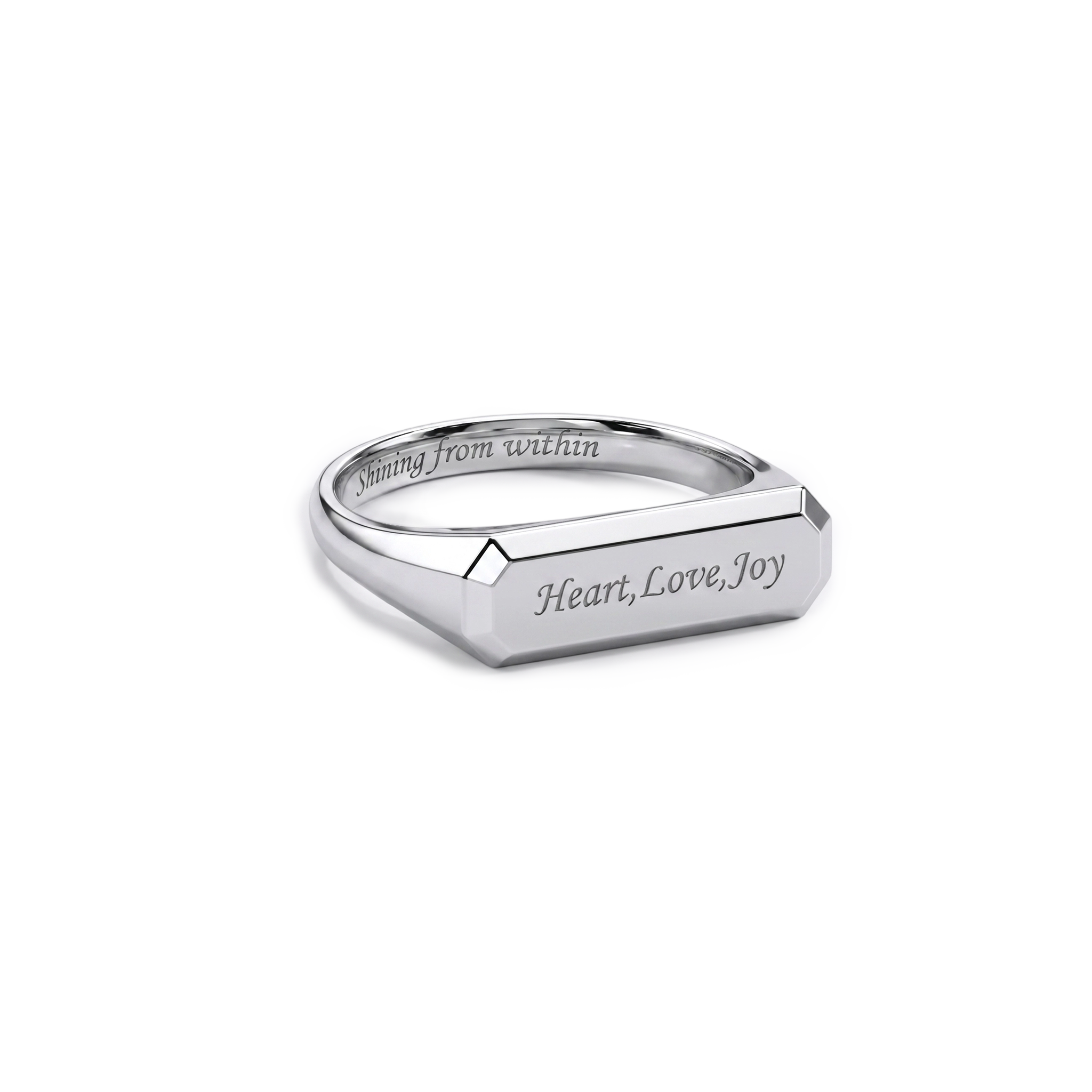 Custom Engraved Signet Ring for Women & Men – Personalized Couple Love Ring SR011