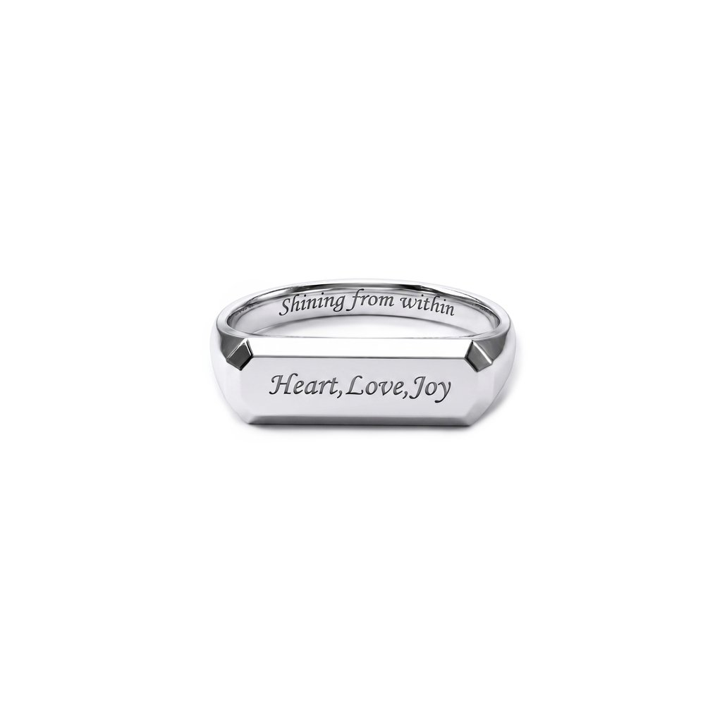 Custom Engraved Signet Ring for Women & Men – Personalized Couple Love Ring SR011