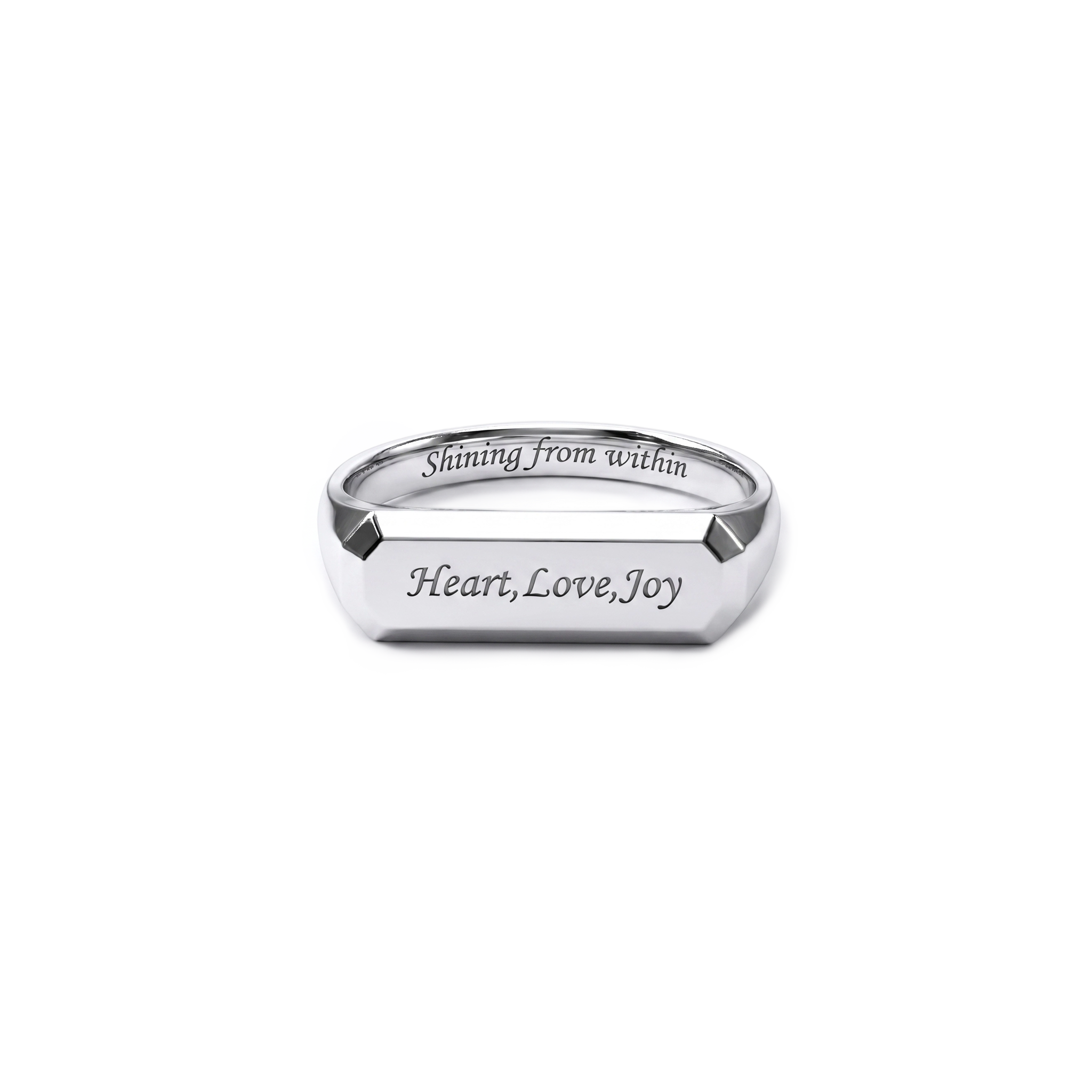 Custom Engraved Signet Ring for Women & Men – Personalized Couple Love Ring SR011