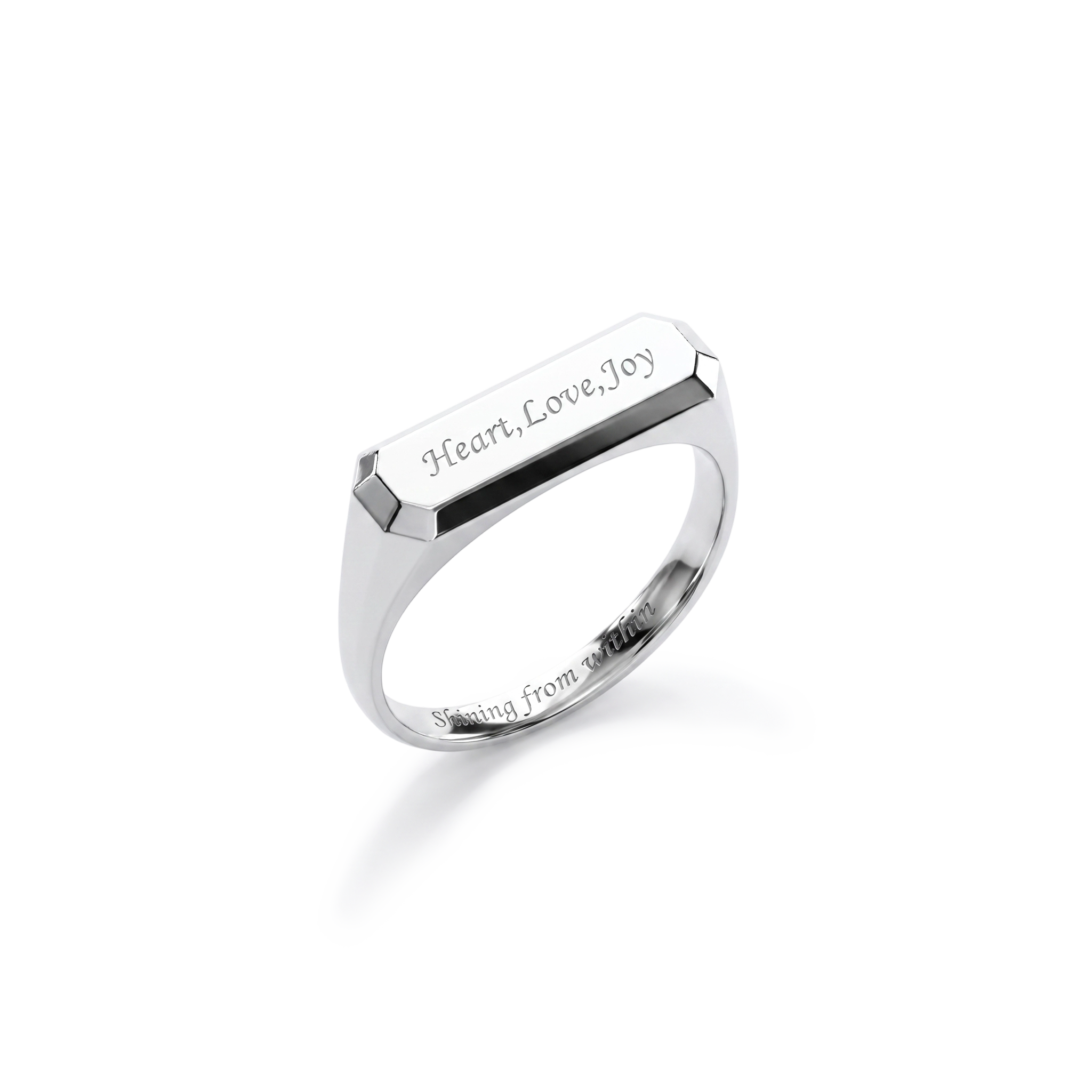Custom Engraved Signet Ring for Women & Men – Personalized Couple Love Ring SR011