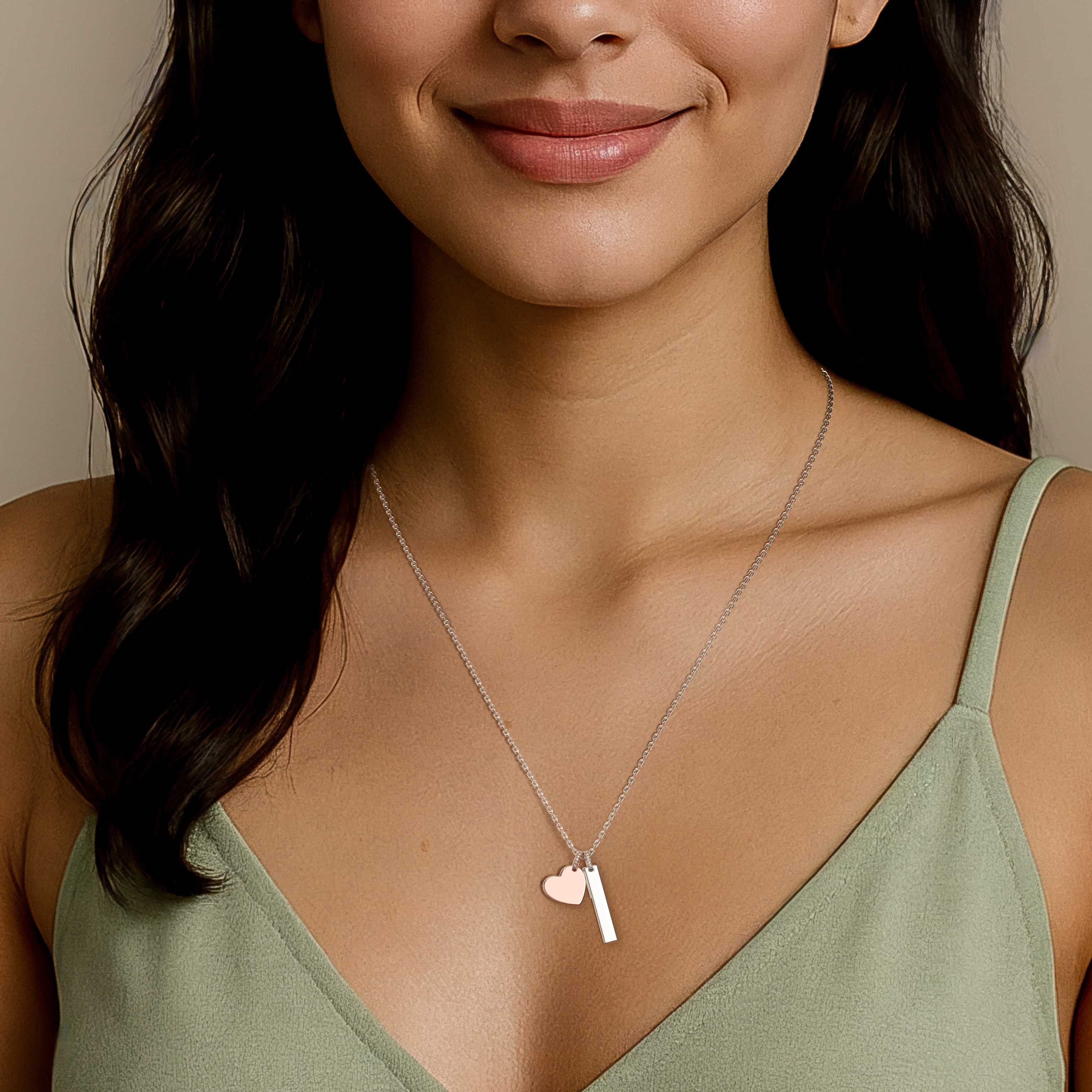 Custom Engraved Pendant Necklace | Fingerprint and Memory Jewelry SP003