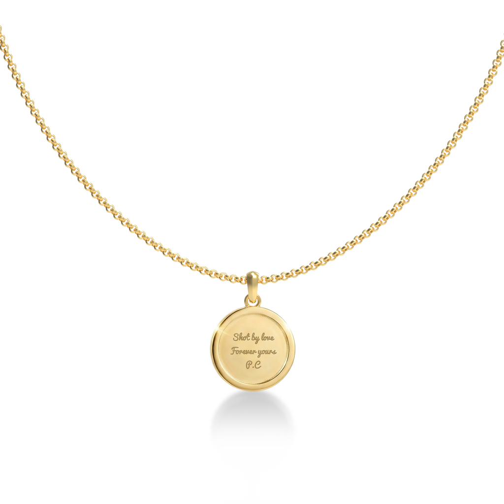 Custom Relief Necklace – Photo Engraved Halo Pendant, Memorial and Faith Jewelry with Back Engraving