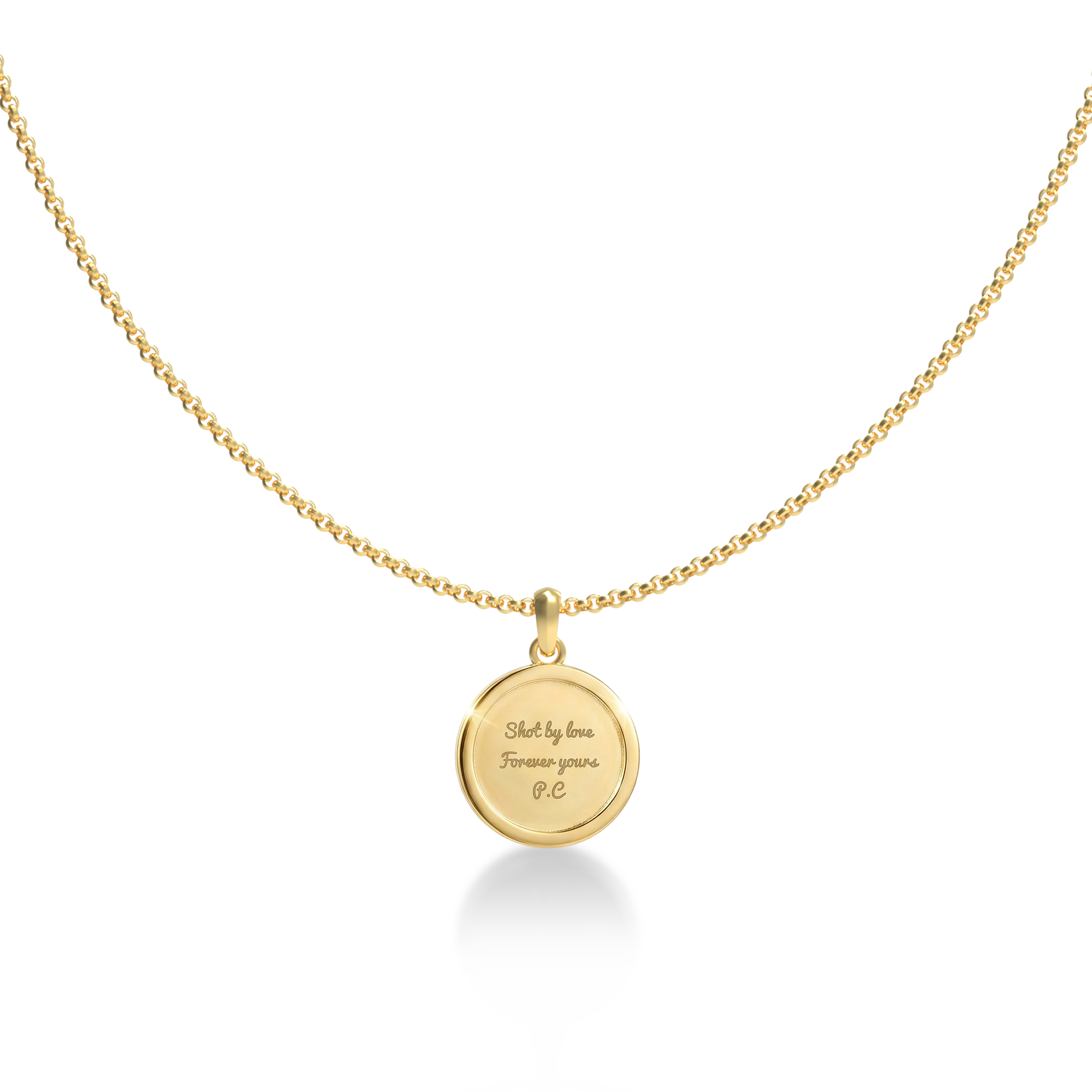 Custom Relief Necklace – Photo Engraved Halo Pendant, Memorial and Faith Jewelry with Back Engraving