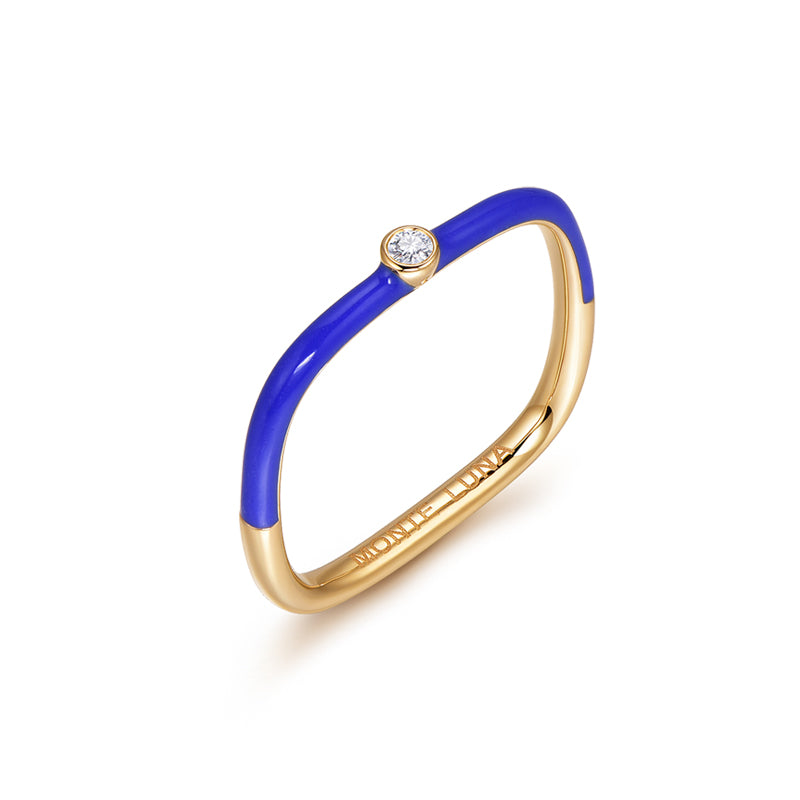 Limitless Color Enamel Ring-925 Sterling Silver Ring with Lab Grown Diamond