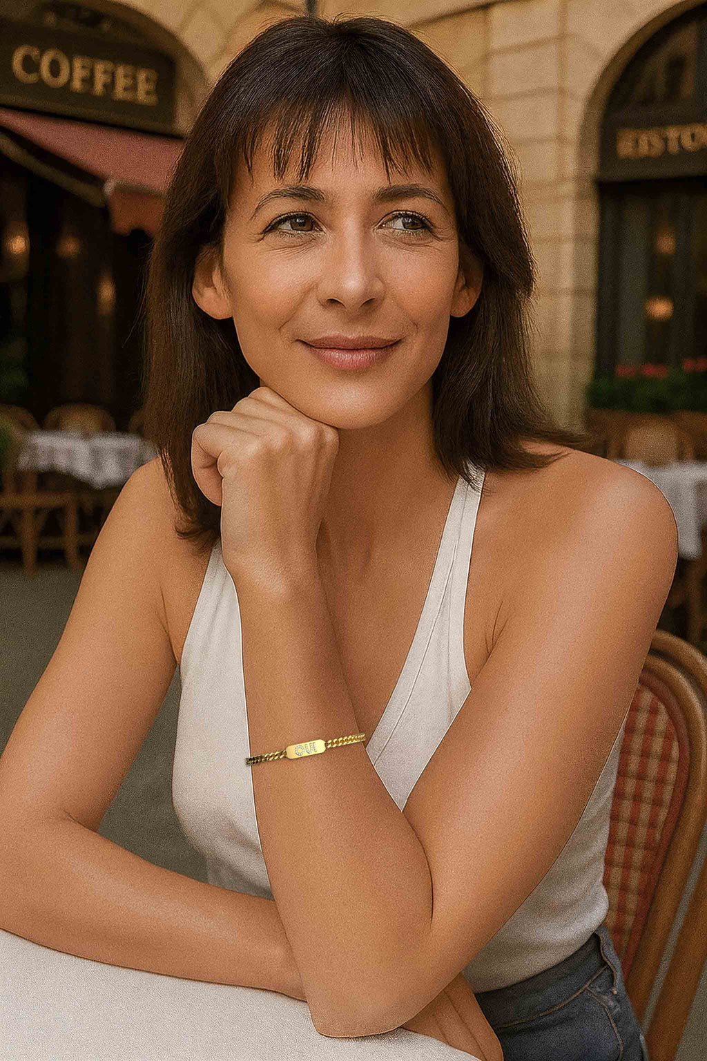 Personalized Pavé ID Bar Bracelet | Custom Name Curb Chain Bracelet for Him & Her with Engraving