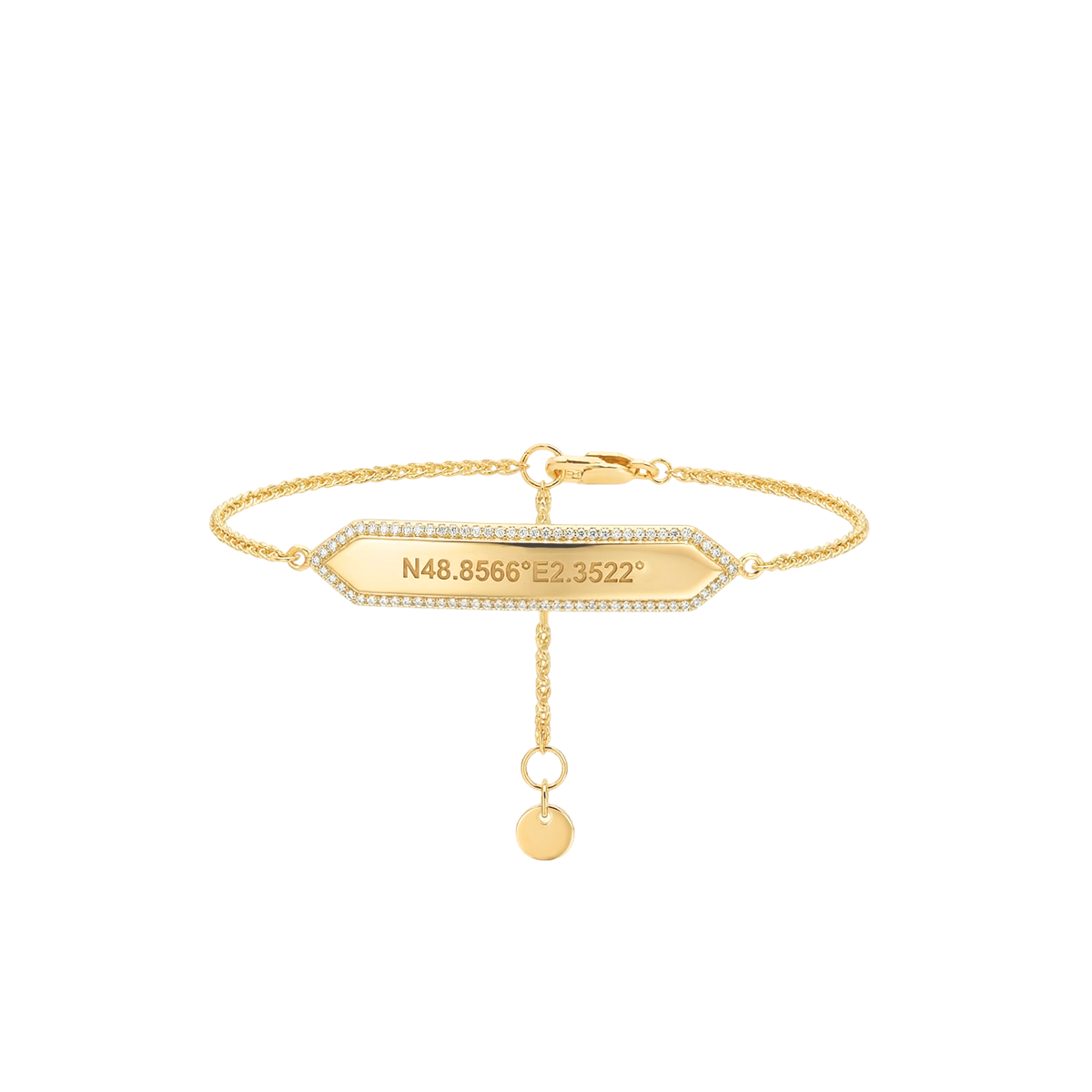 Custom ID Bar Bracelet – Engraved Swap Bar Chain Bracelet in 18K Gold Plated Silver