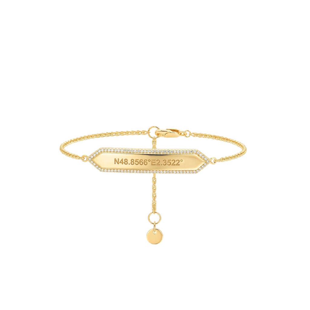 Custom ID Bar Bracelet – Engraved Swap Bar Chain Bracelet in 18K Gold Plated Silver