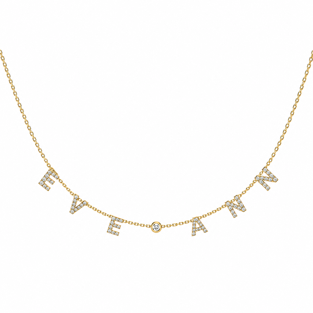 Personalized Sparkle Spaced Letter Necklace