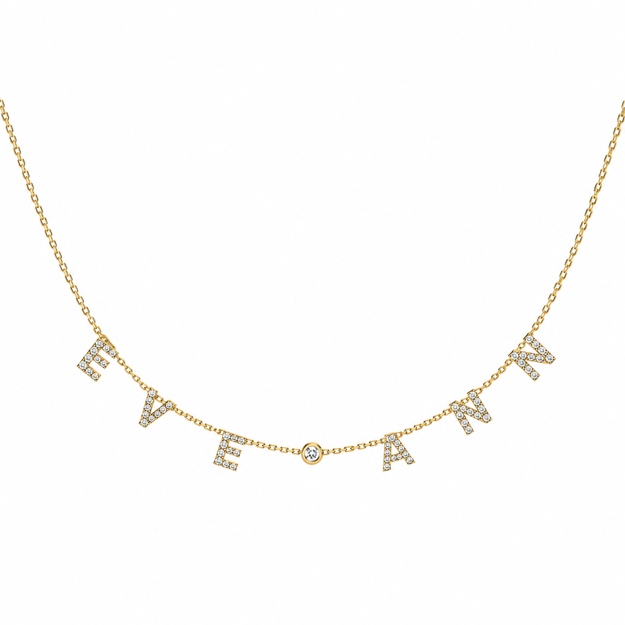 Personalized Sparkle Spaced Letter Necklace