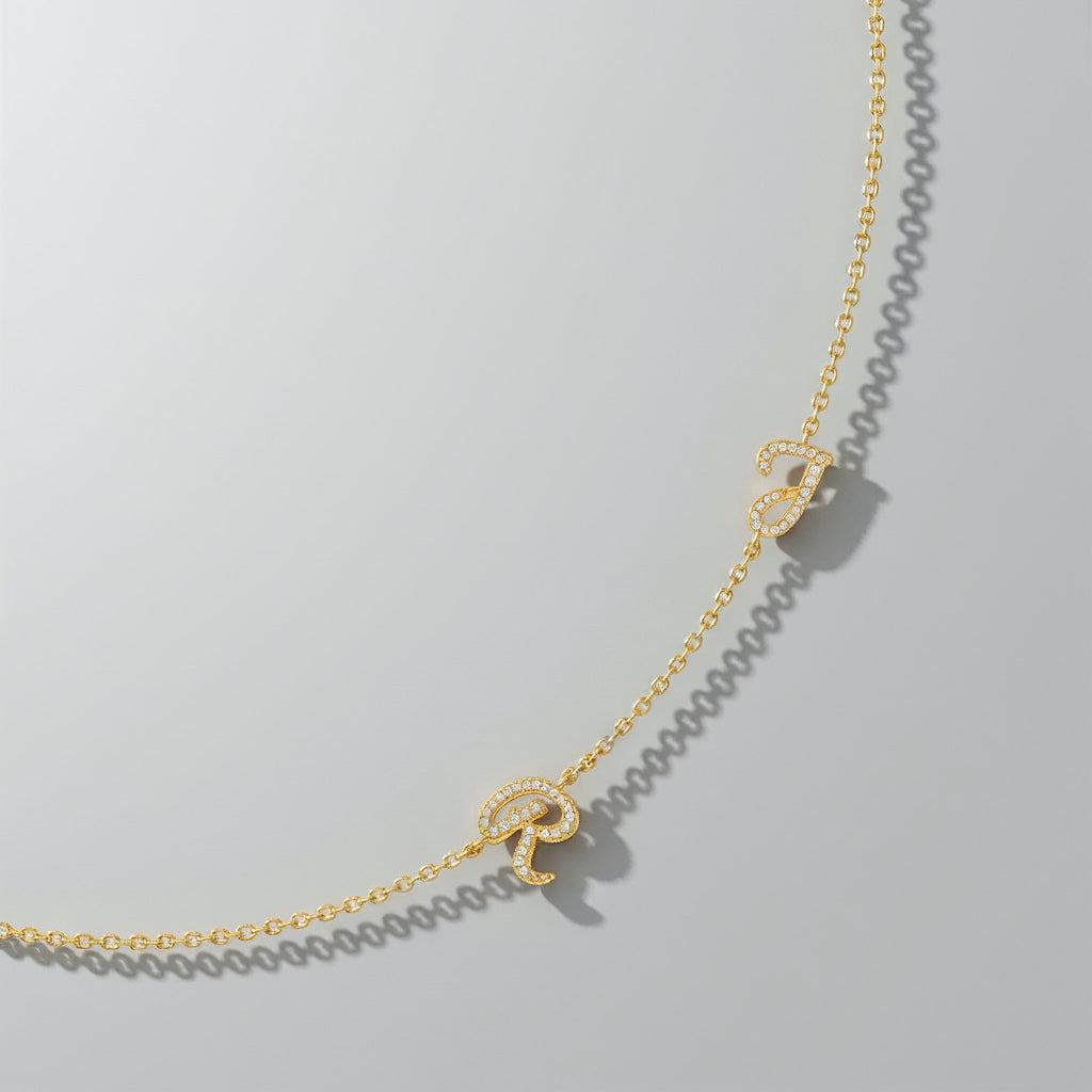 InitialLink Tilt Necklace SN024BR
