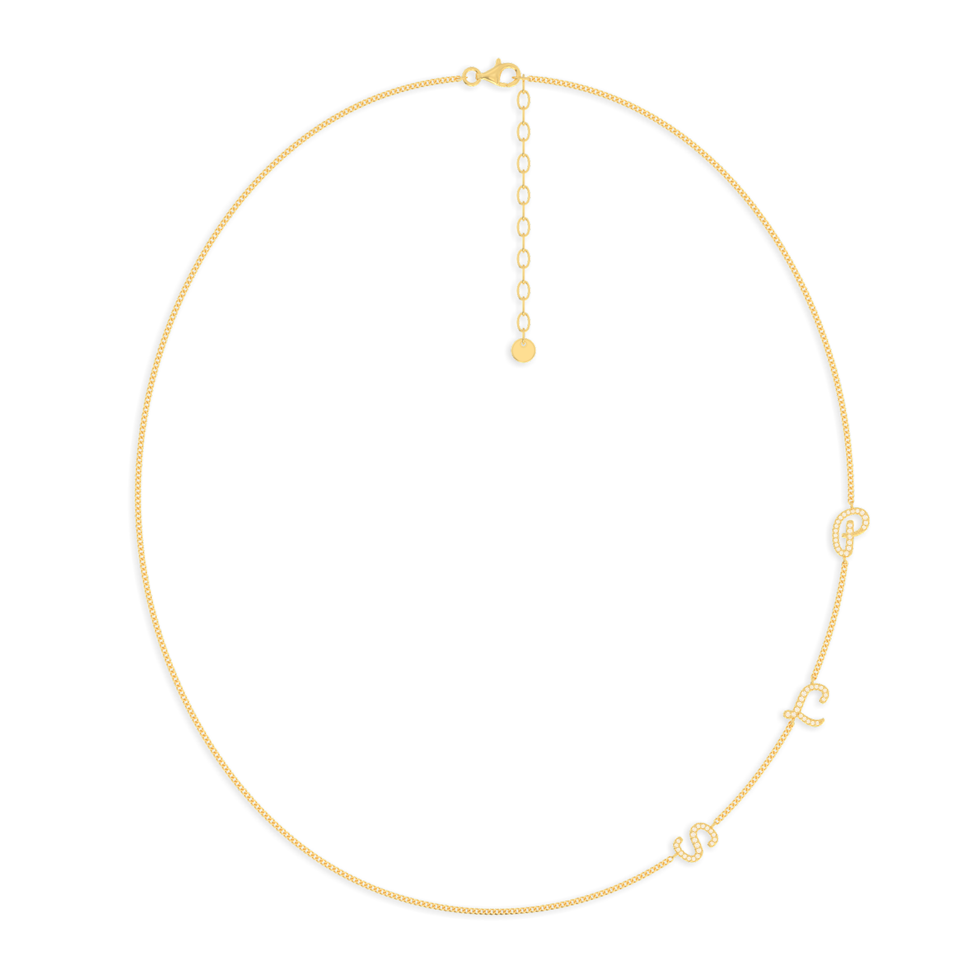 InitialLink Tilt Necklace SN024BR