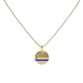 Custom Fingerprint Enamel Necklace – Personalized Round Pendant in 18K Gold Plated