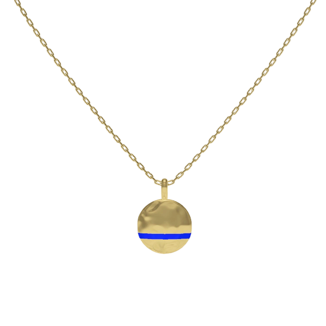 Custom Fingerprint Enamel Necklace – Personalized Round Pendant in 18K Gold Plated