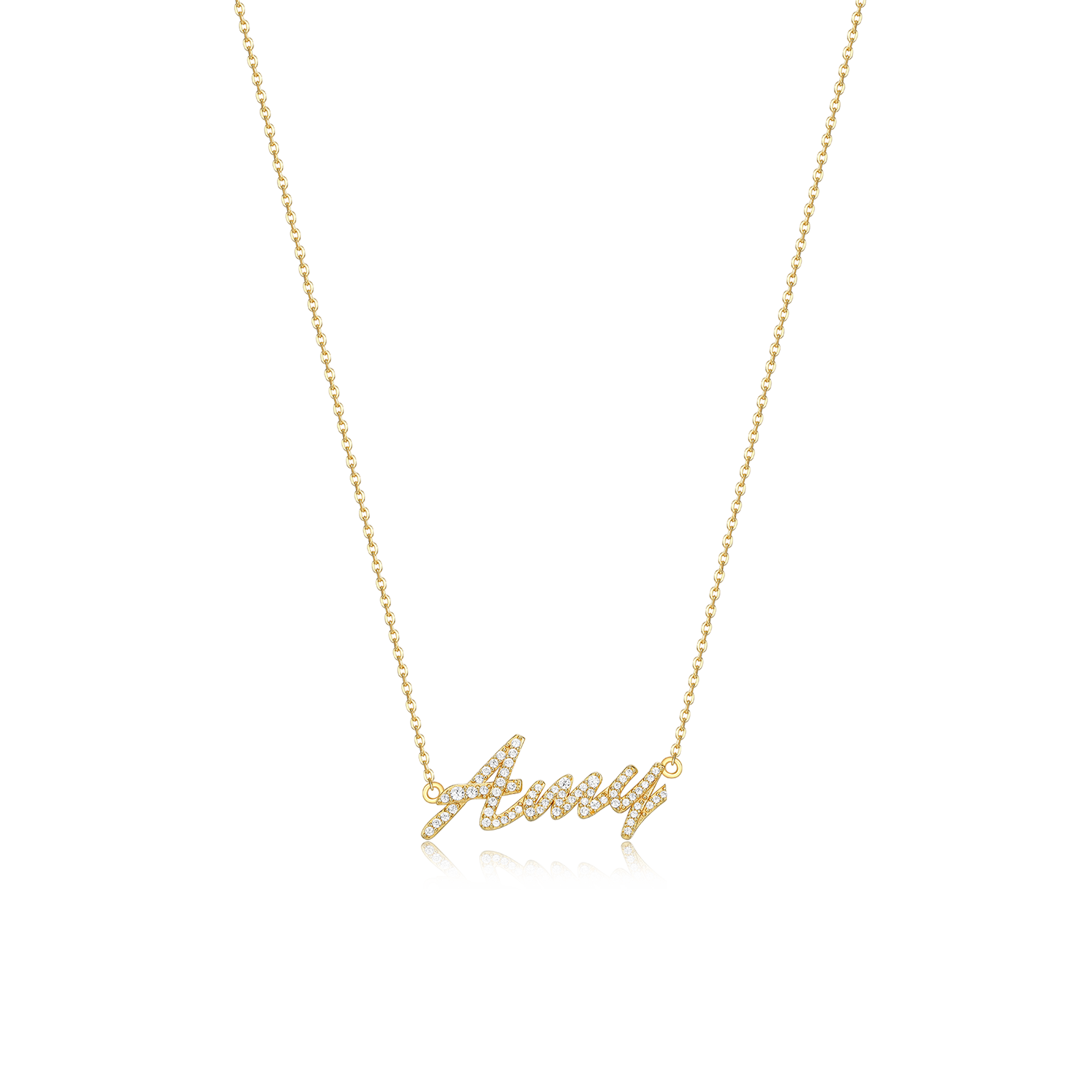 Custom Script Name Necklace – Personalized Signature Name Necklace, 18K Gold Plated Jewelry Gift