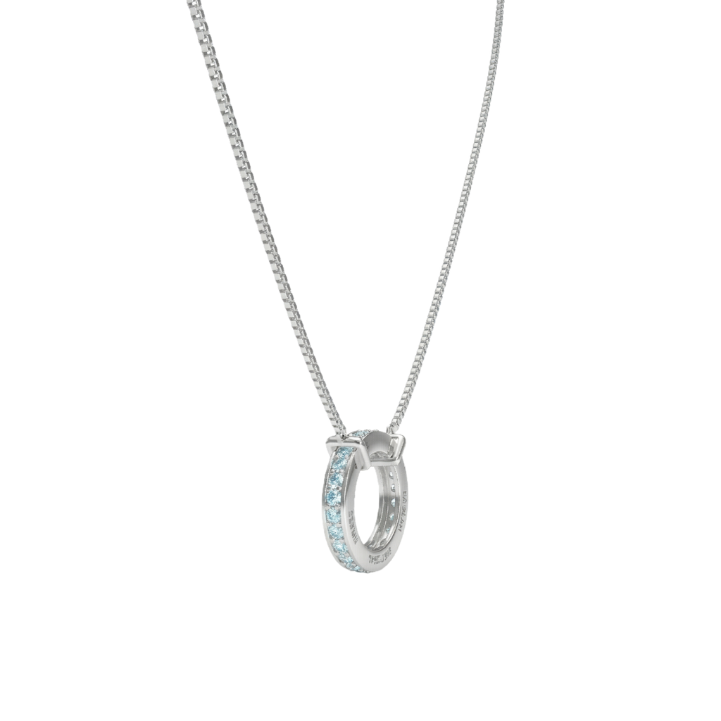 Personalized Family Name Circle Necklace – Custom Engraved Birthstone Pendant SN041