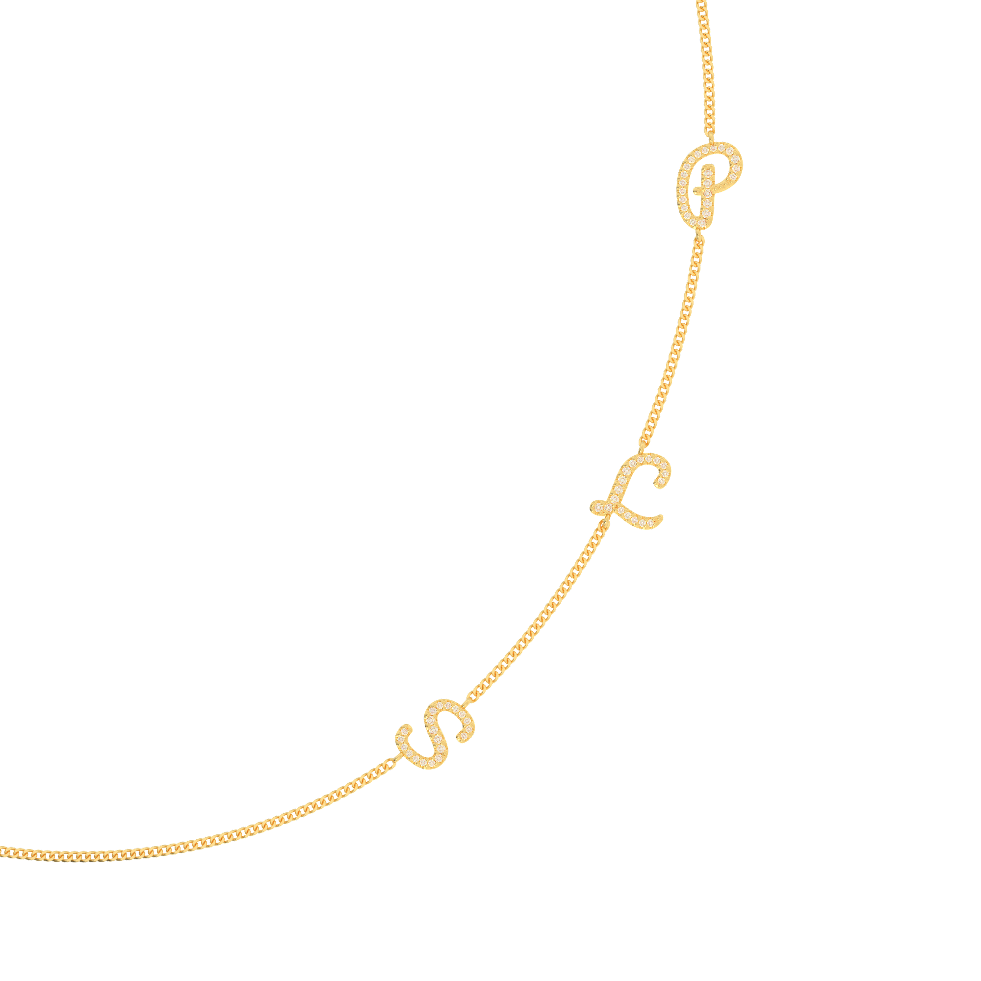 InitialLink Tilt Necklace SN024BR