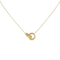 Personalized Linked Circle Necklace | Infinity Double Circle Pendant with Birthstone and Engraving, Custom Relationship Necklace Gift