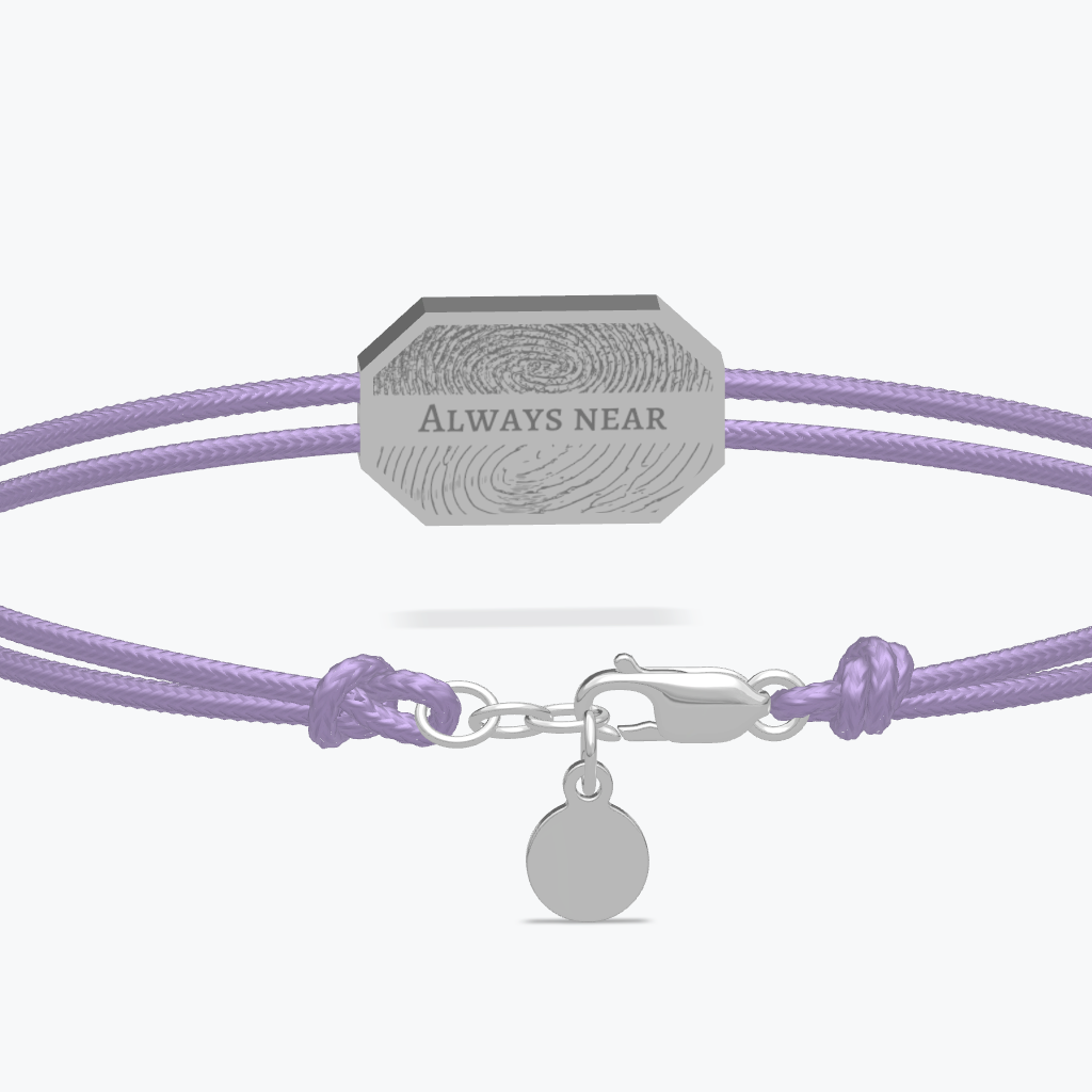 Personalized Fingerprint and Initial Bracelet-925 Sterling Silver