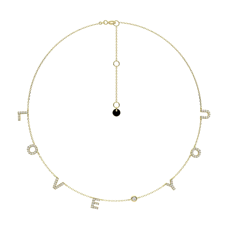 Personalized Word Necklace with Sparkle Letters