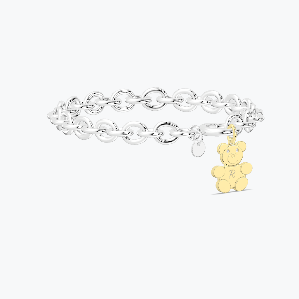 Teddy Bear Fingerprint Bracelet – Personalized Keepsake