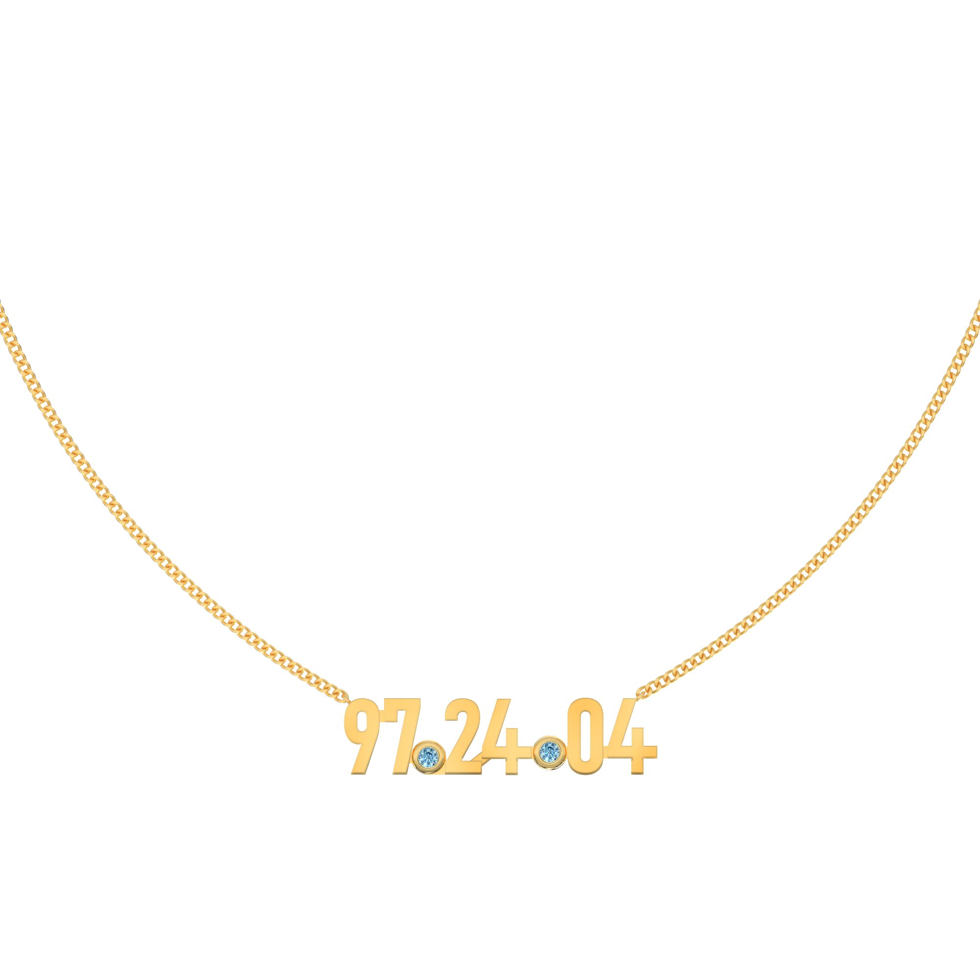 Personalized Birthstone Number Necklace – Custom Date, Initial and Family Coordinates Necklace