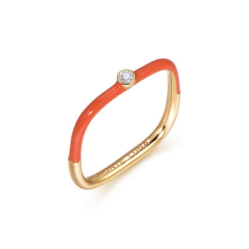Limitless Color Enamel Ring-925 Sterling Silver Ring with Lab Grown Diamond