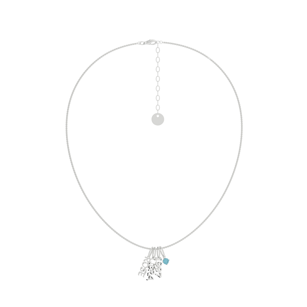 Personalized Name and Birthstone Charm Necklace