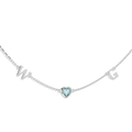 Collier Cœur Pierre de Naissance Personnalisé | Bijoux Initiale Personnalisable SN022BR