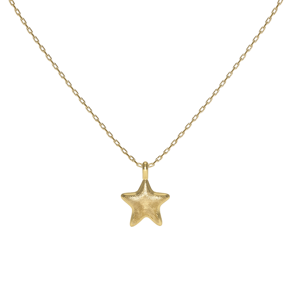 Star Fingerprint Necklace – Custom SoulPrint Enamel Pendant SN044