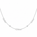 Family Name Necklace with Bezel Stone Accents